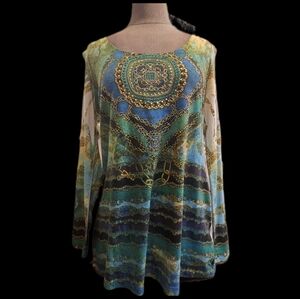 Embellished open shoulder t -shirt